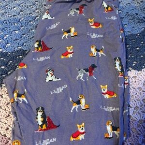 L.L. Bean Purple Dog Print Flannel Sleep Pants size Small Petite
